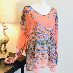 Flowy sheer top cover up size 1X